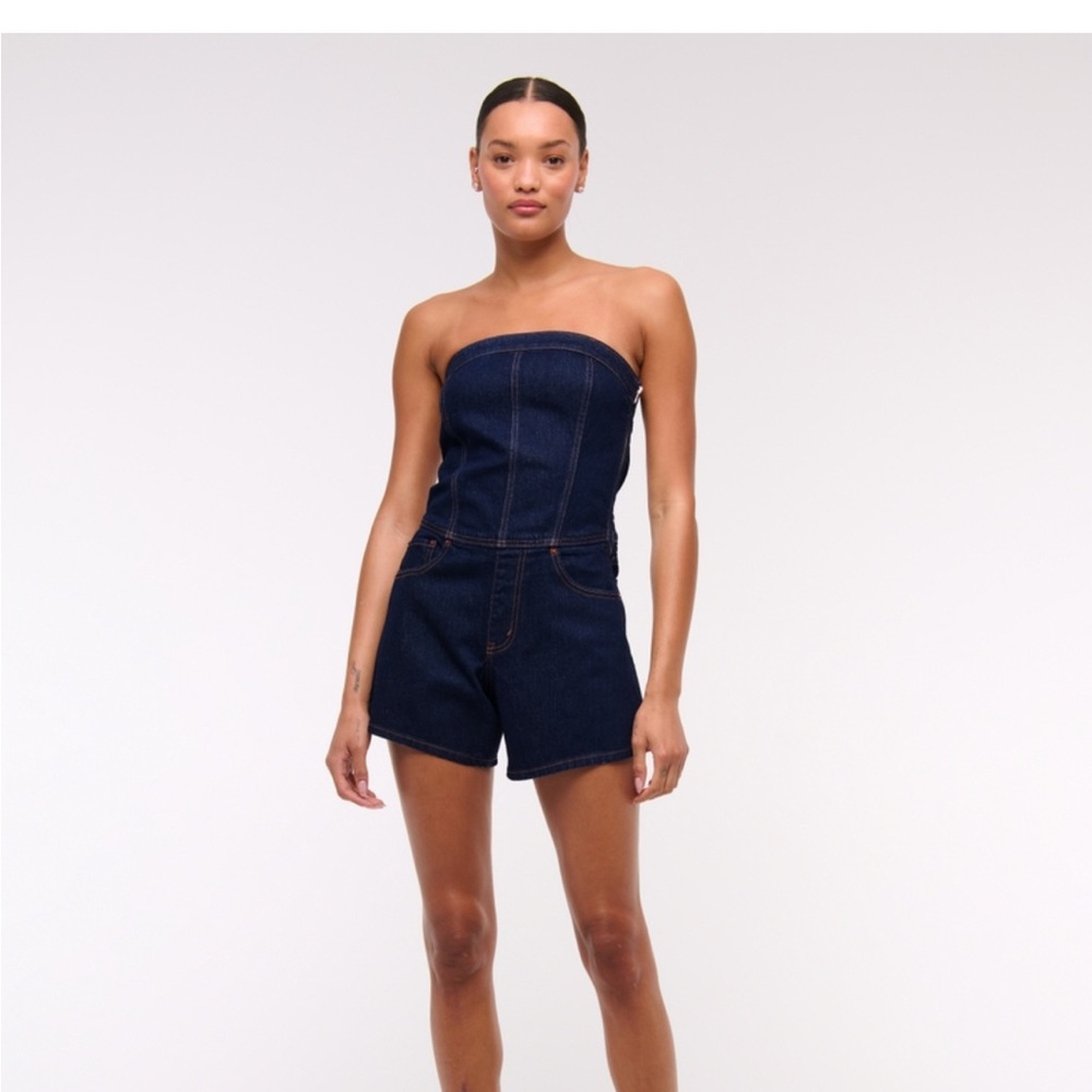 Abercrombie & Fitch Dark Blue Denim Romper